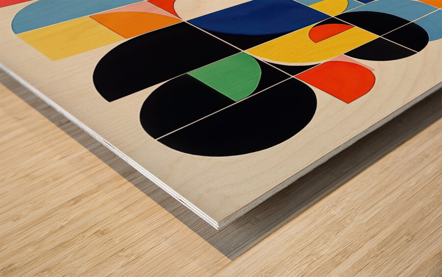 Chromatic Grid Interplay 5H2N9Z 60 Wood print