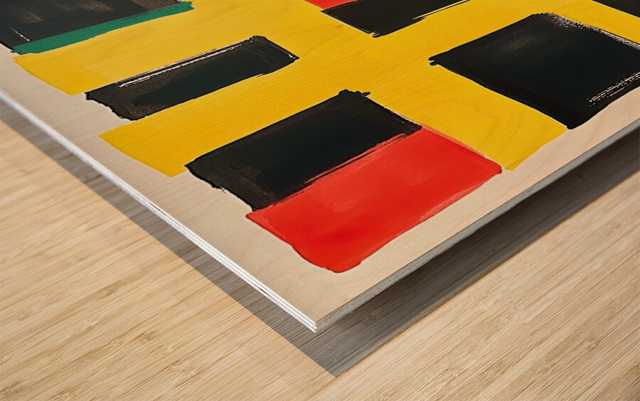 Chromatic Grid Interplay 7P3HK2 65 Wood print