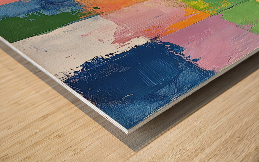 Chromatic Harmony Grid 92HJ5D 58 Wood print