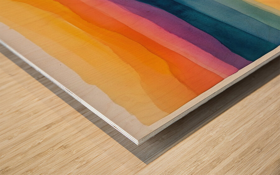 Chromatic Horizons H3C9N2 47 Wood print
