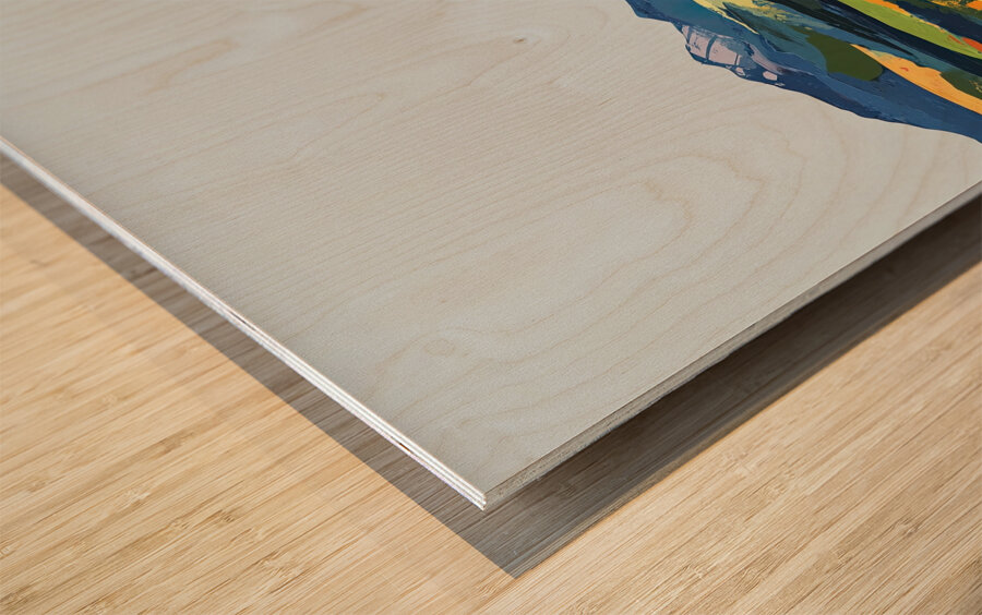 Chromatic Horizons H3P2N9 55 Wood print