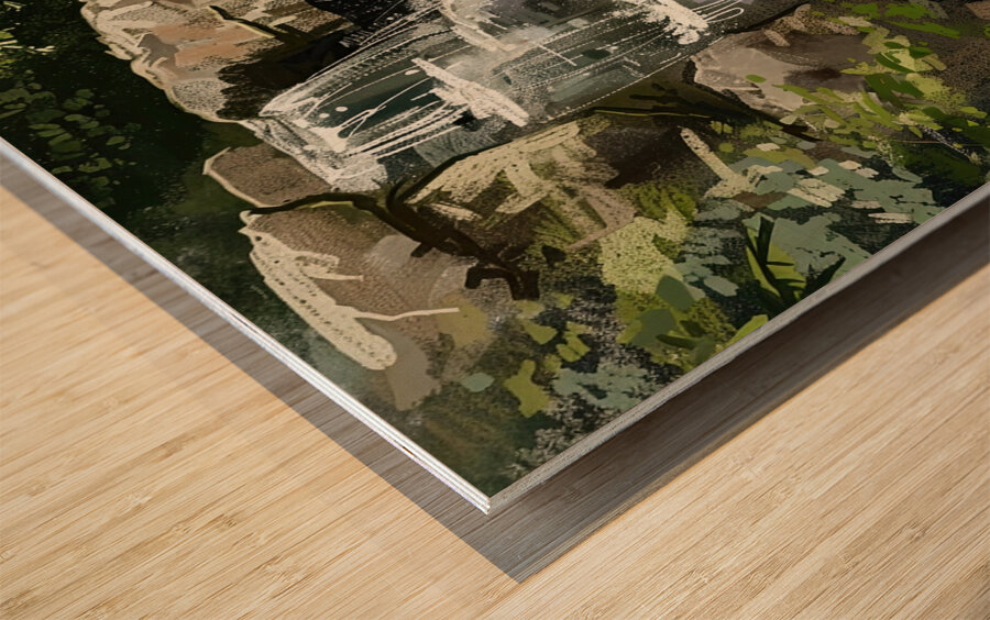 Cascading Waters Flow 2Y9N7J 45 Wood print