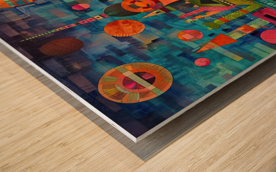 Celestial Cityscape Harbour 792B4K 45 Wood print