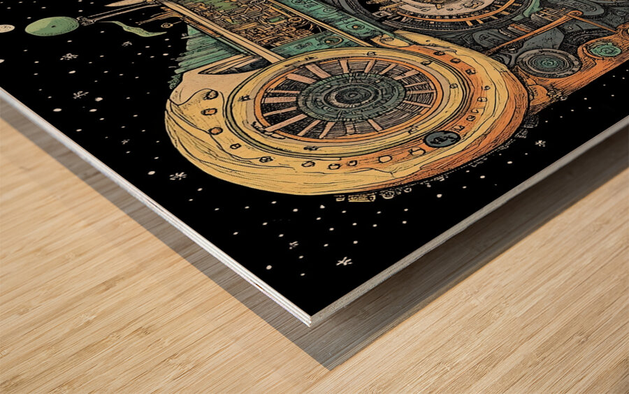 Celestial Clockwork Voyage H92N5Z 62 Wood print