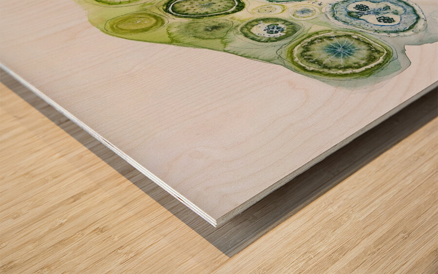 Cellular Echoes ZH92N5 47 Wood print