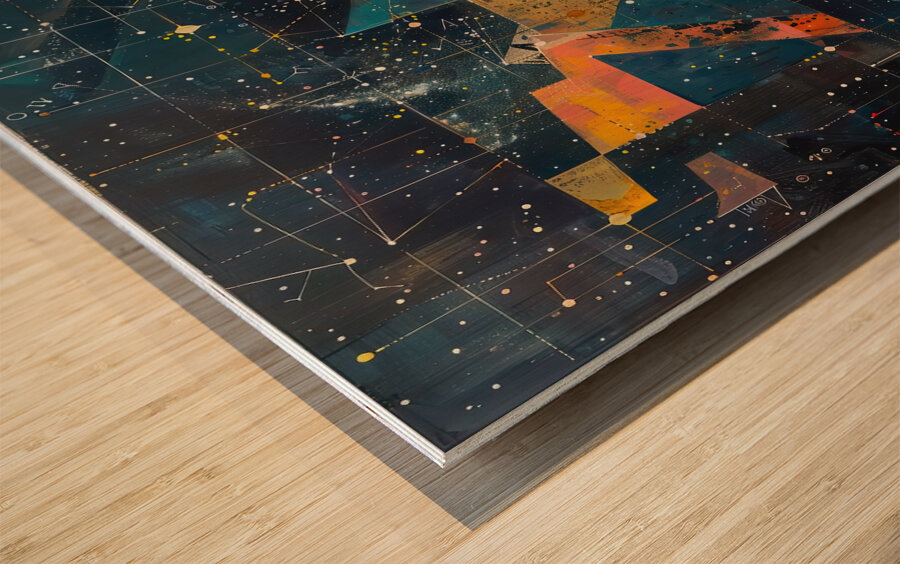 Celestial Grid 92HJ5N 55 Wood print