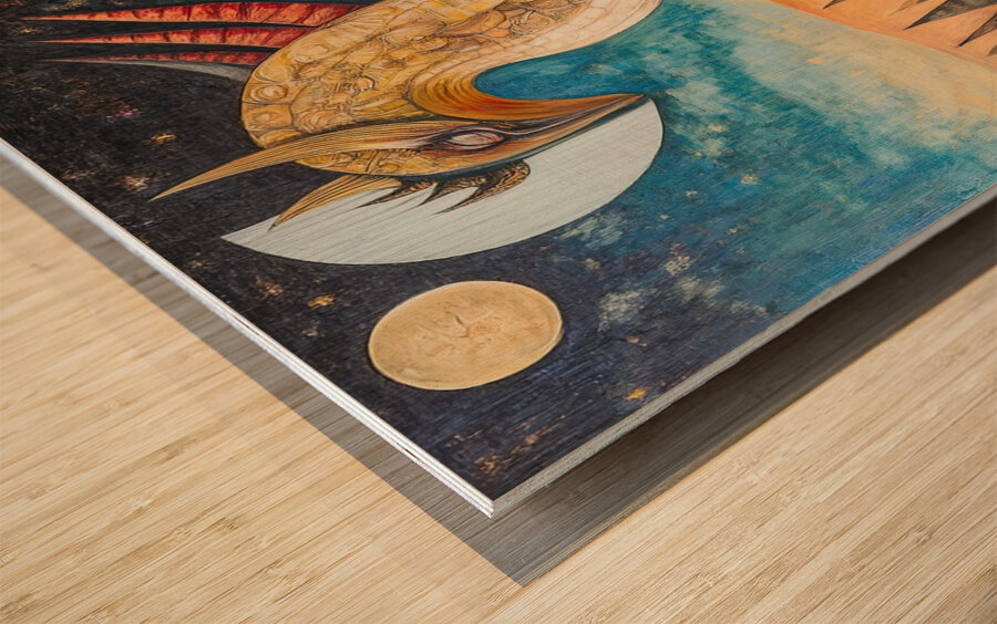 Celestial Griffin Ascends 92HJ8 60 Wood print