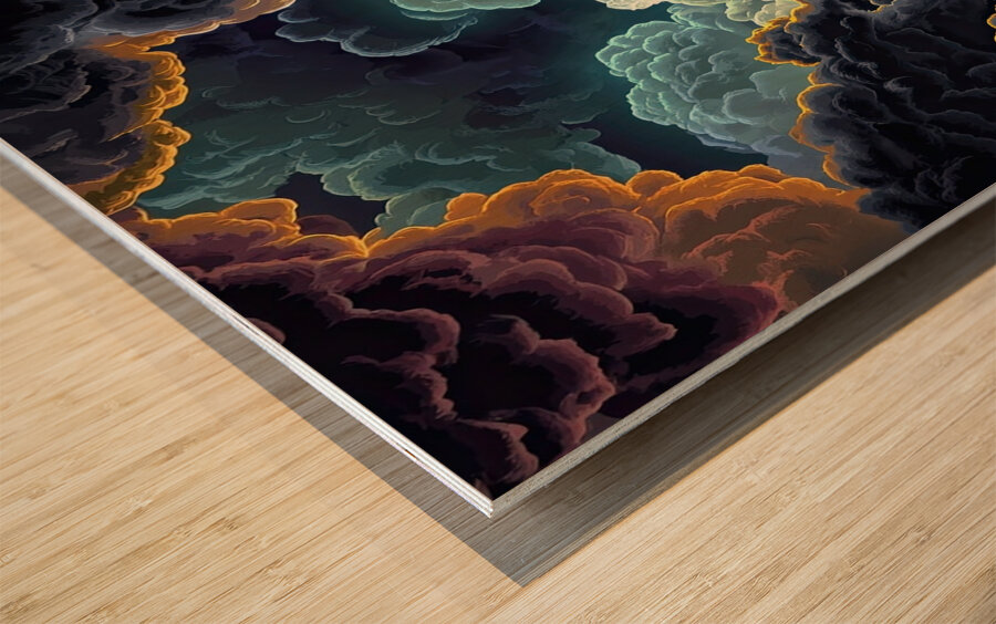 Celestial Sunset Embrace H92D3N 65 Wood print