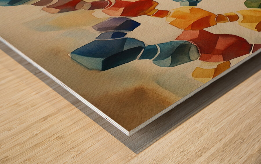 Cellular Harmony N493HZ 55 Wood print