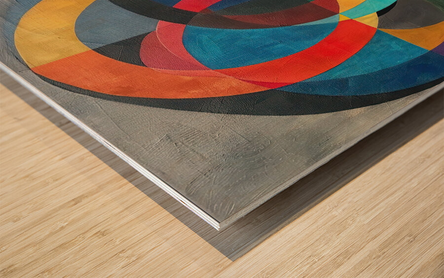 Chromatic Interlace 48H9N2 57 Wood print