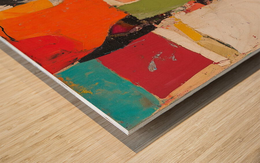 Chromatic Interplay 7H9N2P 58 Wood print