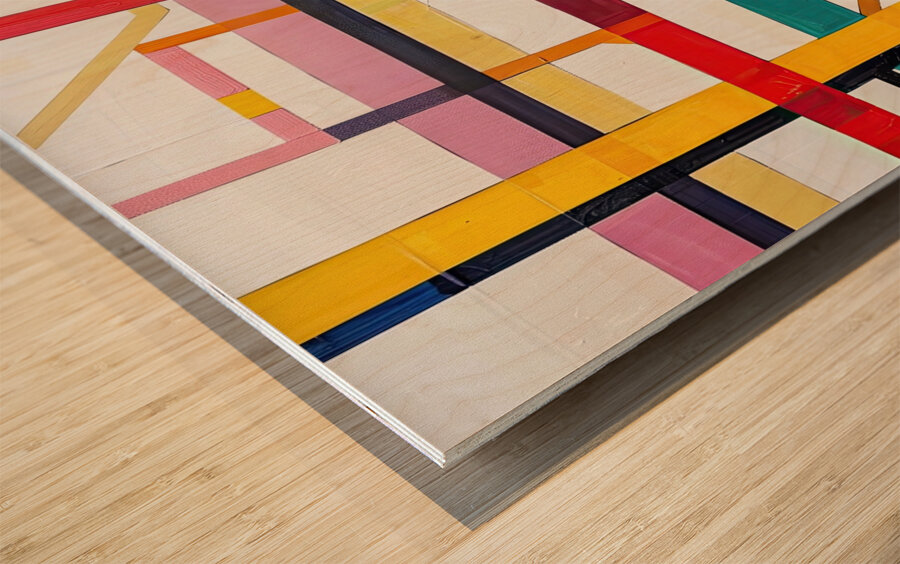 Chromatic Interplay 7H3N2P 45 Wood print