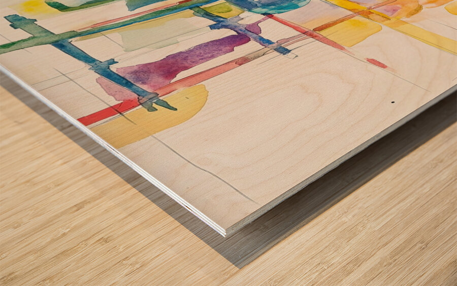 Chromatic Interplay 7H3N2P 47 Wood print