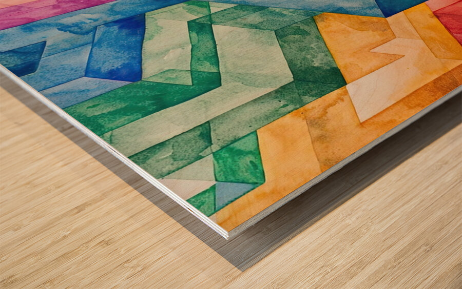 Chromatic Intersections 7H29P4 48 Wood print