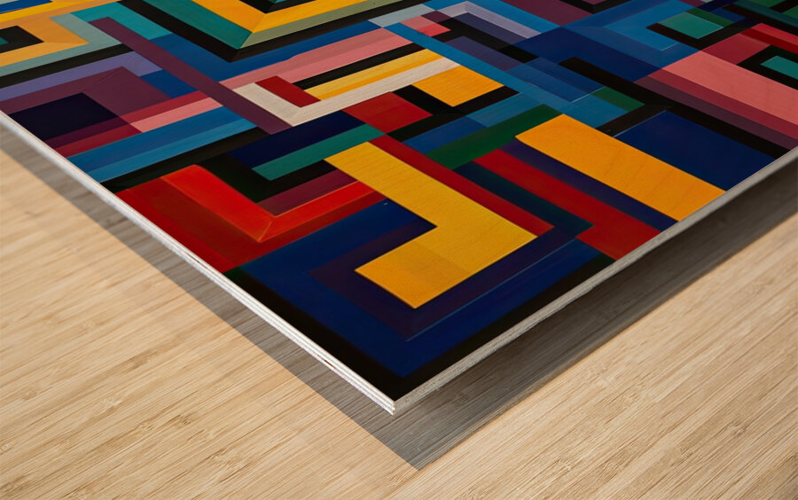 Chromatic Labyrinth H3N9B2 60 Wood print