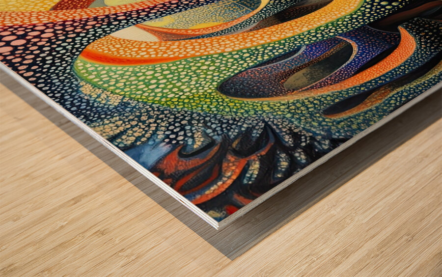 Chromatic Labyrinth H3N5B2 63 Wood print