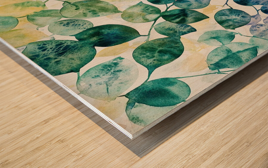 Chromatic Leaf Symphony 2P9H7N 58 Wood print