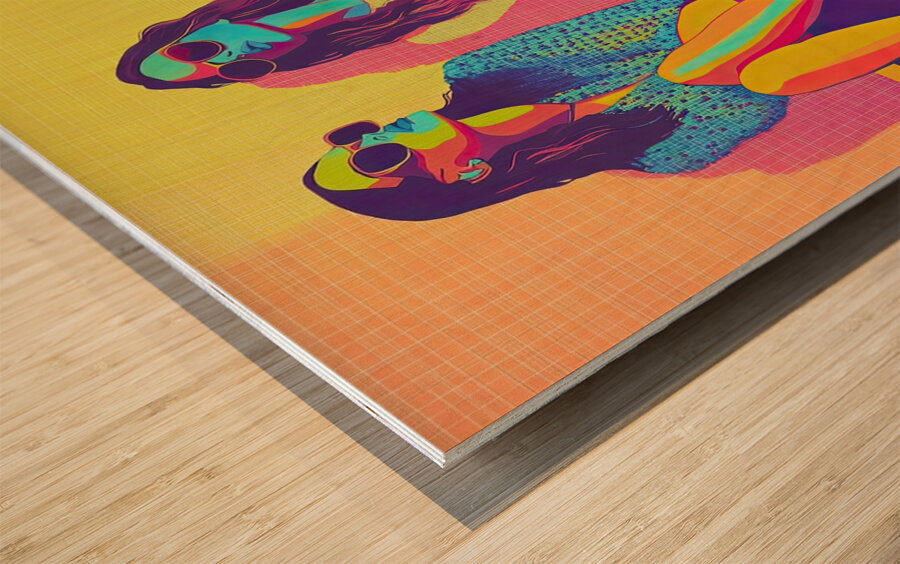 Chromatic Quartet 7H3N2P 55 Wood print