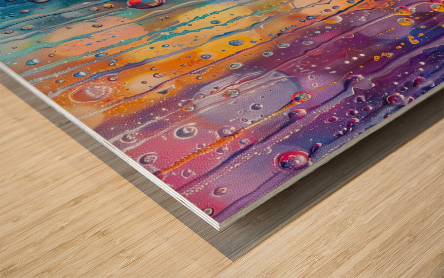 Chromatic Rain Cascade 92DH3P 55 Wood print