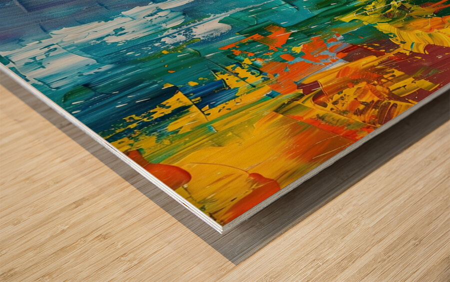 Chromatic Rain Symphony Y9K3N2 58 Wood print