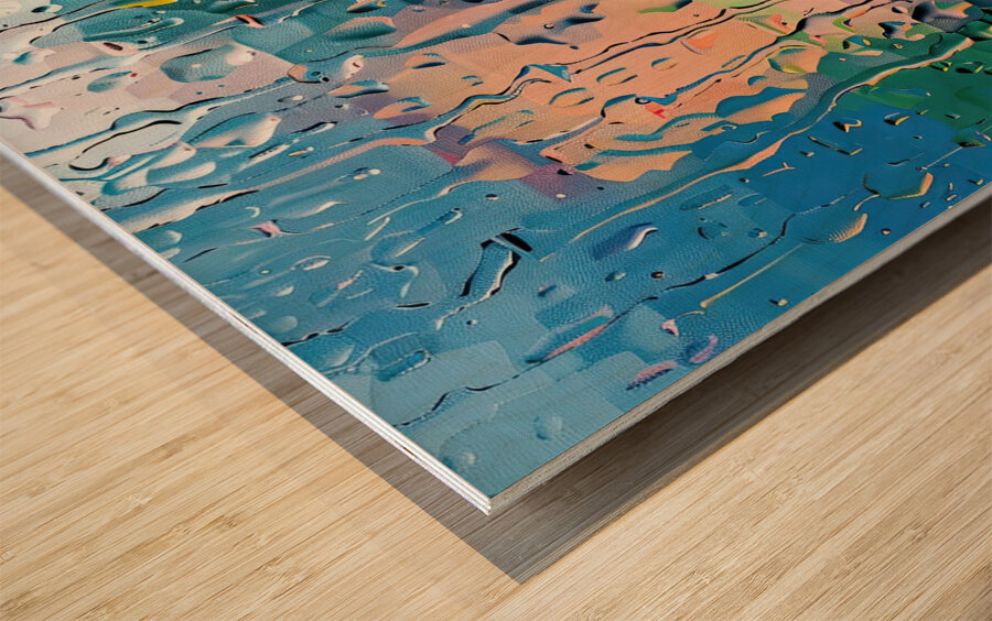 Chromatic Rain Streams 2H9NPZ 45 Wood print