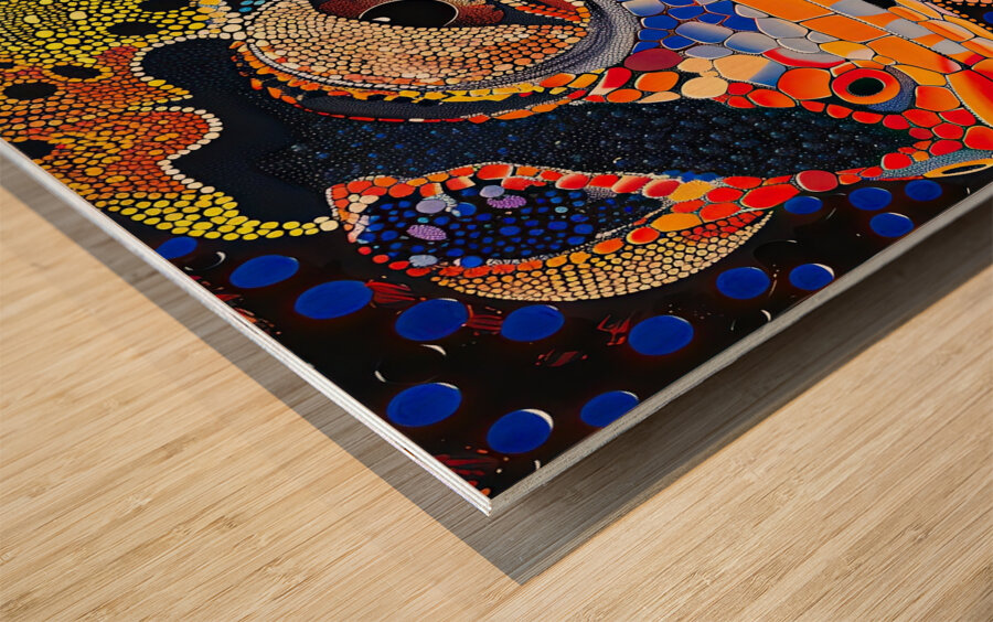 Chromatic Reptilian Gaze Y9K8N2 59 Wood print