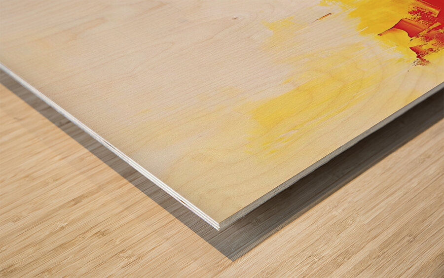 Chromatic Resonance 74H9N2 55 Wood print