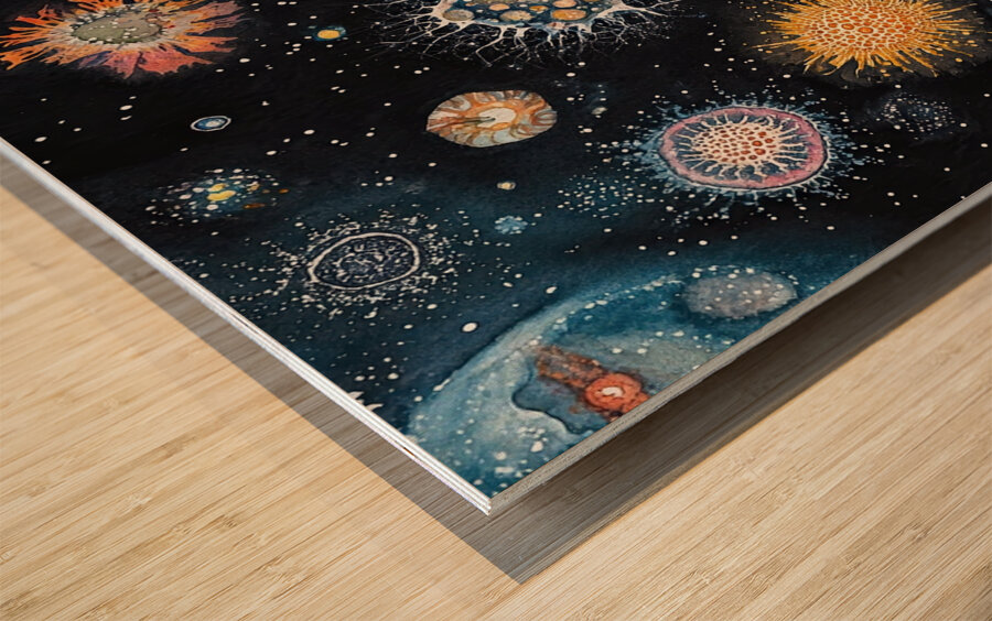 Cosmic Microcosm Dance 78HNP2 62 Wood print