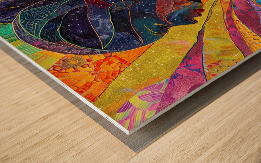 Cosmic Mosaic Woman J8HNP2 60 Wood print