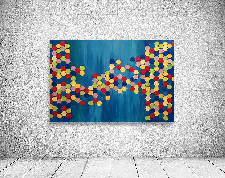 Primary Hexagons Wall Preview