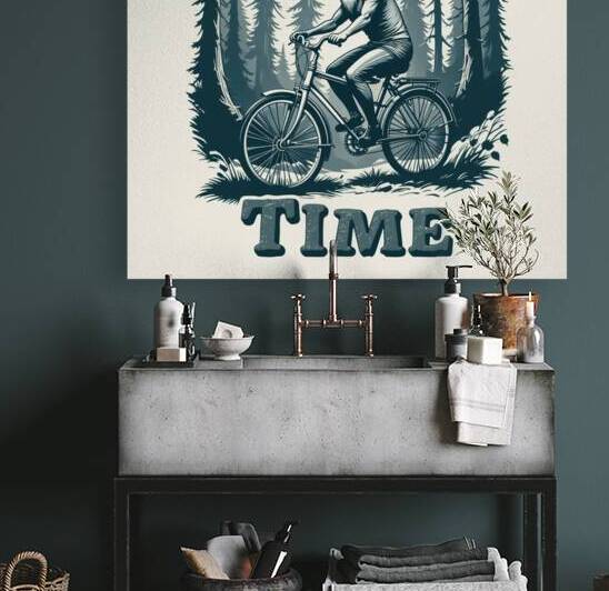 Pedal Through Time – Surreal Deer on Bike Art by lacenz