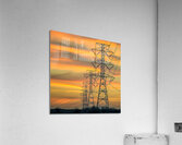 High voltage tower with sunset sky background 1.j Acrylic Print