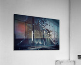 Dark pixels texture futuristic background Acrylic Print