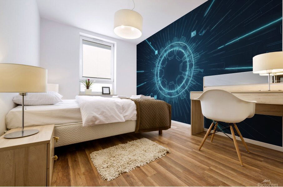 Dark pixels texture futuristic background 2 Mural print