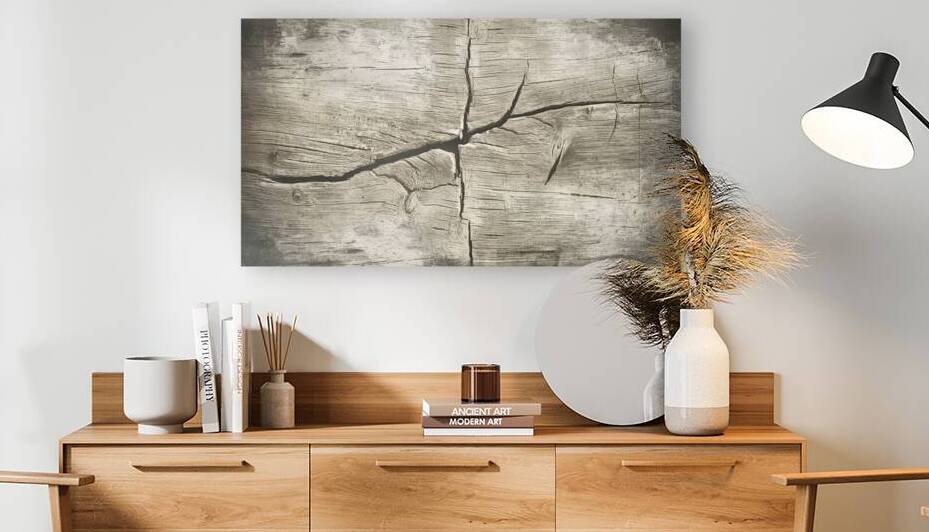 Old wood texture crack gray white tone 2 by Mirela Poiana