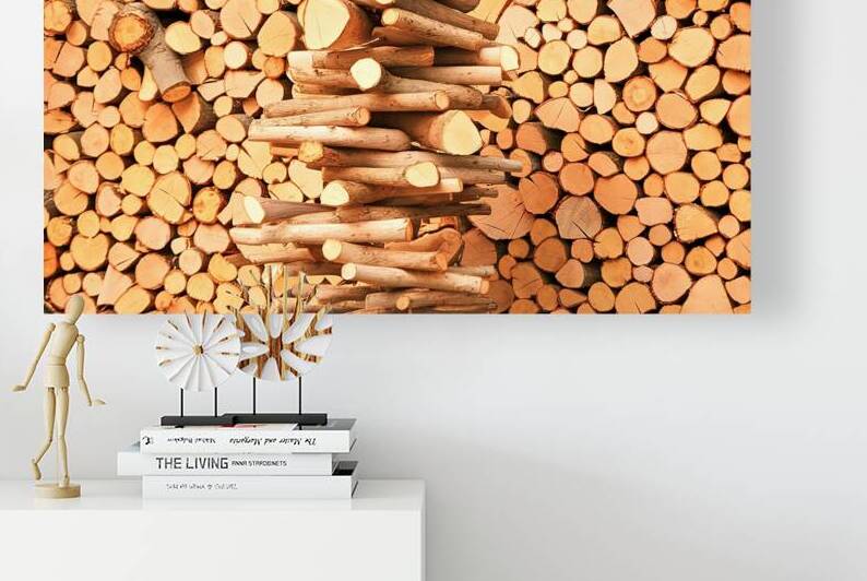 A meticulously stacked arrangement of chopped woo by Mirela Poiana