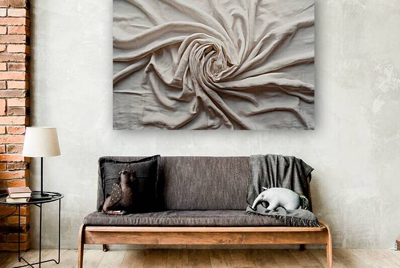 Abstract white elegant aesthetic linen cotton tex by Mirela Poiana
