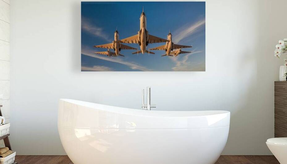 A formation of four airplanes flying in close pro by Mirela Poiana