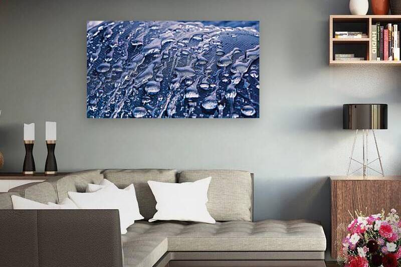 Many waters drops on dark blue waterproof fabric  1722836848.6486 by Mirela Poiana
