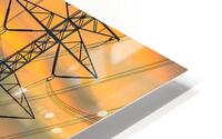 High voltage tower with sunset sky background 1.j HD Metal print