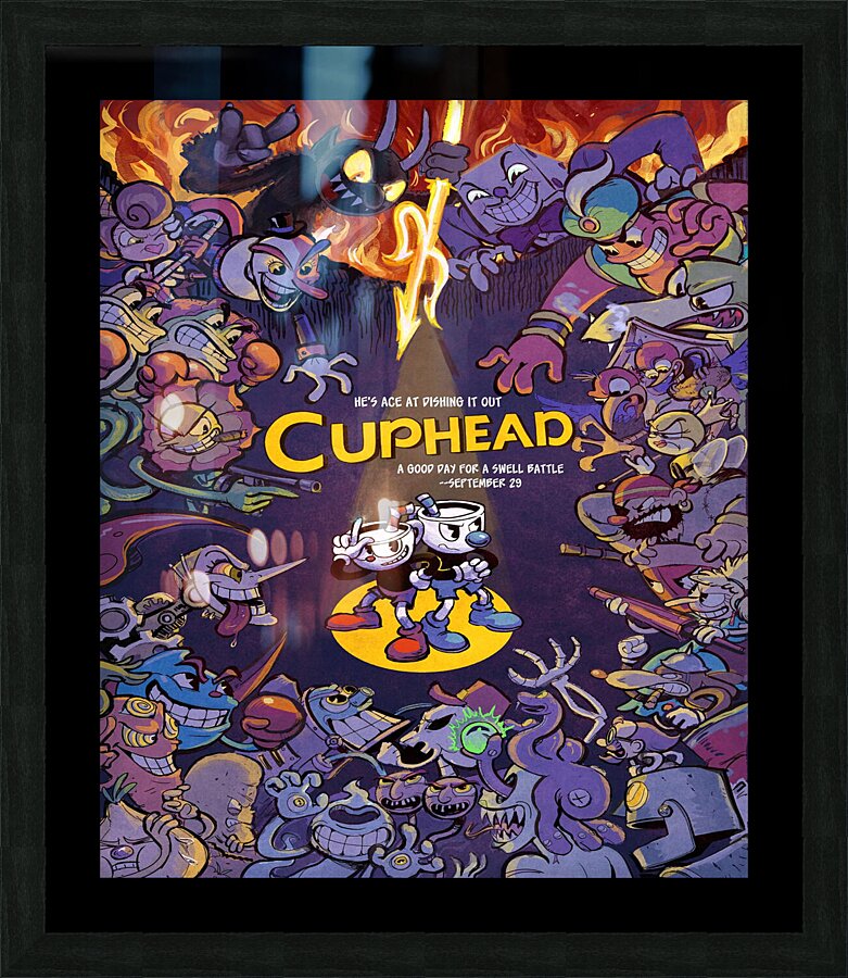 Cuphead Picture Frame print