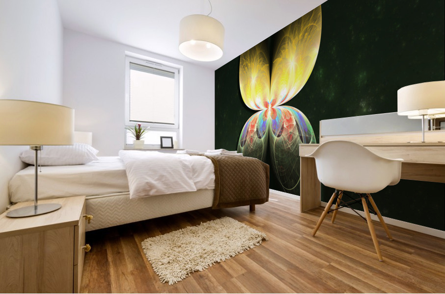 Yellow Butterfly Mural print