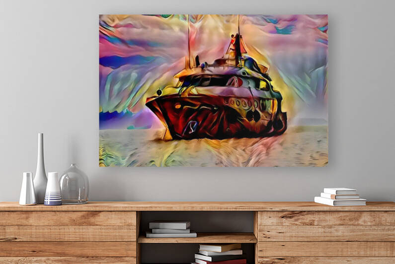 boat on high sea by Bolivia Art Gallery