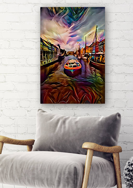 boat passing through a chanel by Bolivia Art Gallery