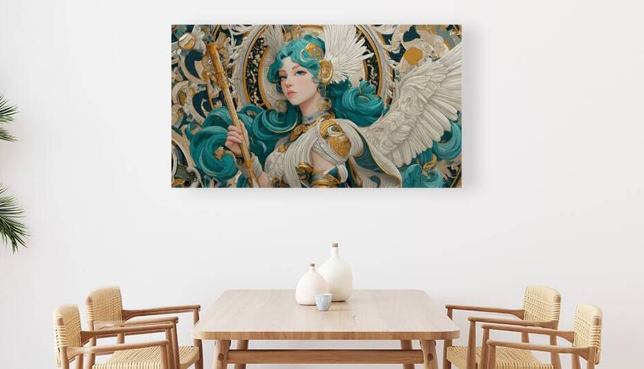 Beautiful Greek Goddess with Teal Hair by Digital Cooker