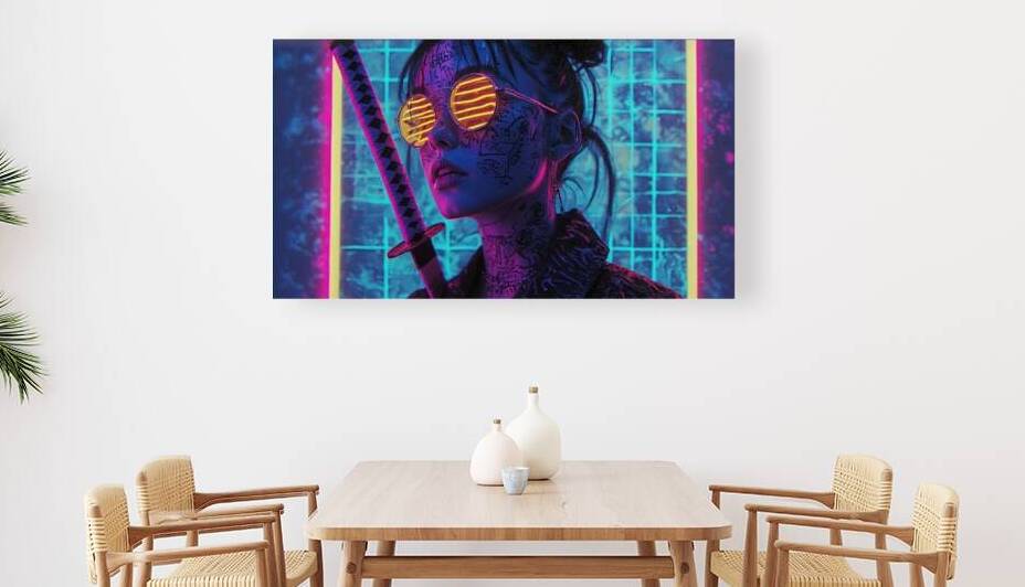 Vaporwave Portrait of Gothic Punk Ninja by Digital Cooker