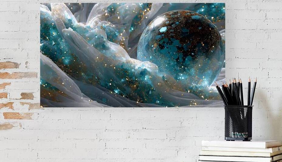 A floating sphere of shattered mirrors partially by Digital Cooker