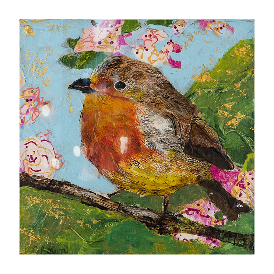 Blue Ribbon Robin Picture Frame Printing
