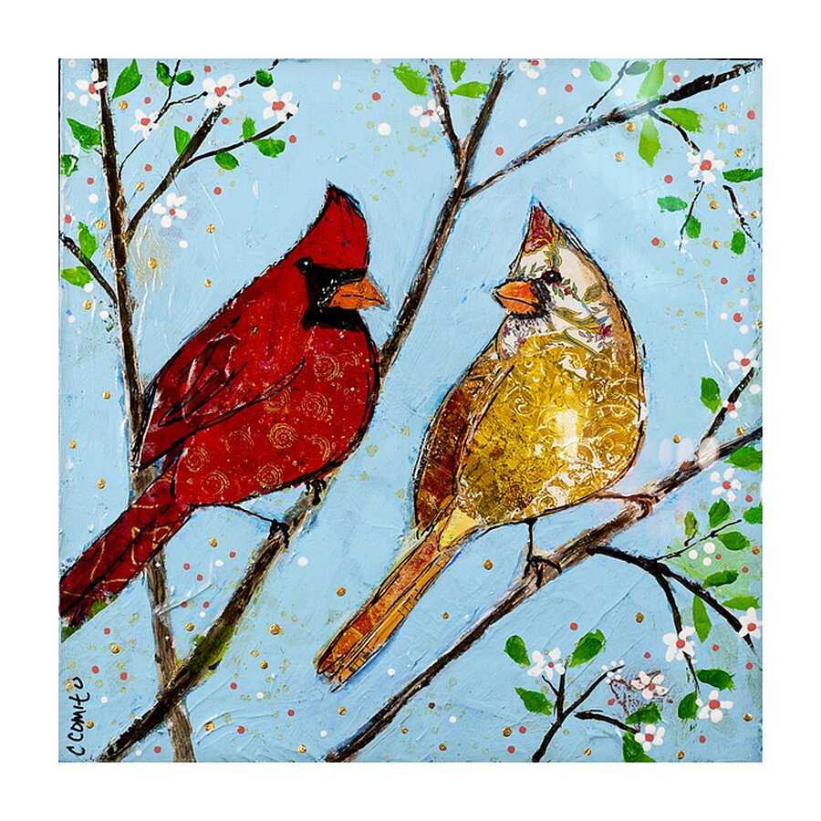 Spring Cardinals Picture Frame Printing