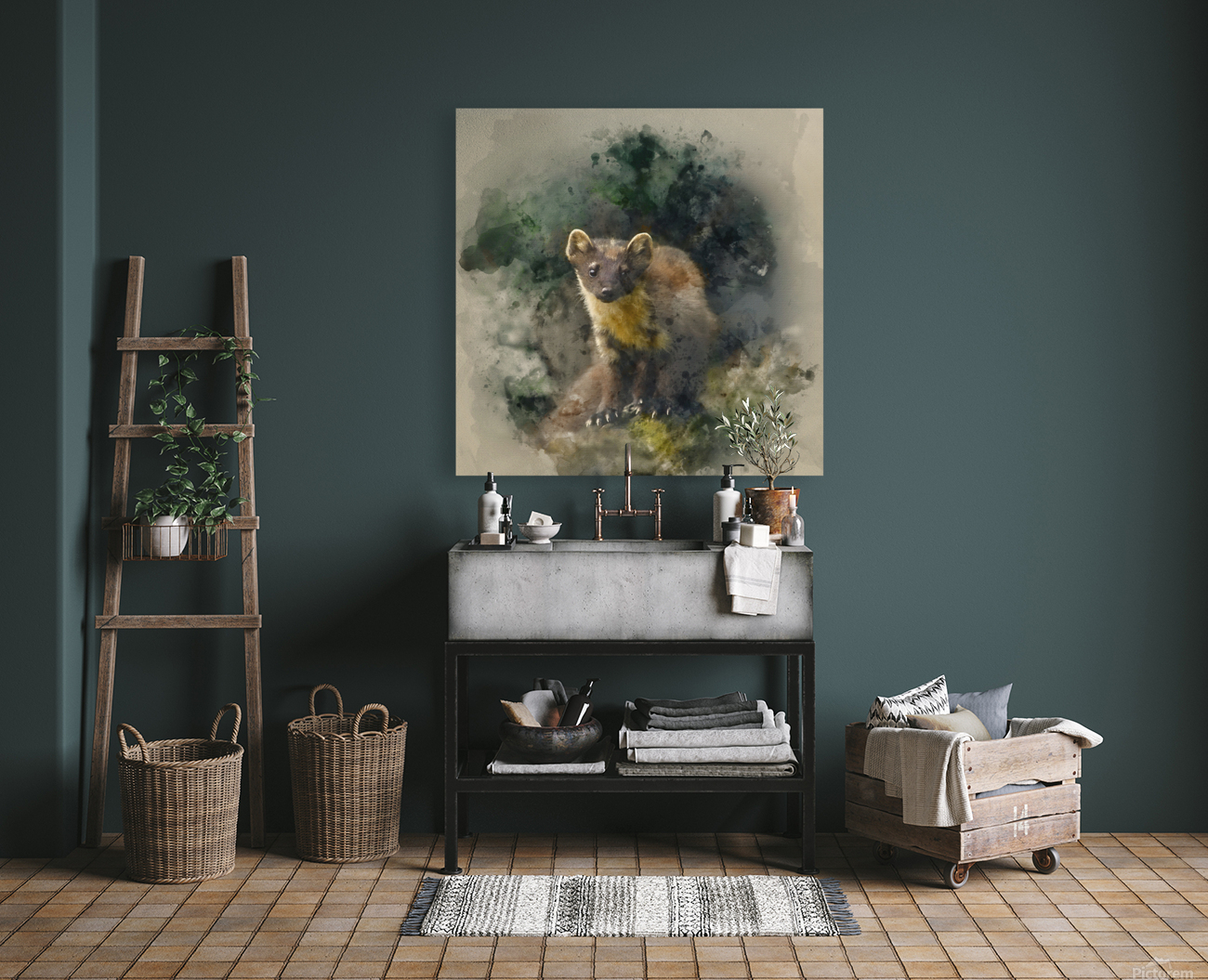 Pine Marten Watercolour Reproduction